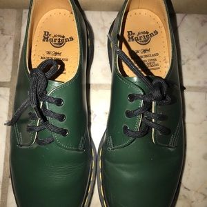 Dark green Doc Martens low top shoes